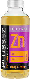 Plusssz Defense apă cu vitamine cu aromă de mango și lămâie și adaos de zinc